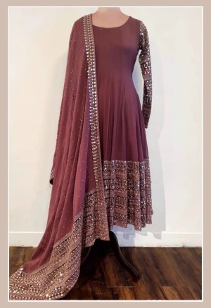 Designer Party Wear  Anarkali Gown Pent With Dupatta
